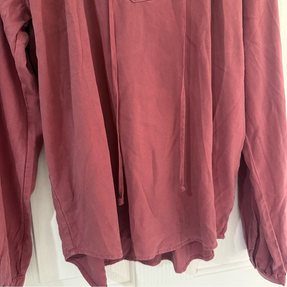NWT $98 Anthropologie Cloth & Stone Becky Blouse Tencel Mauve Tunic Top Size M - Picture 3 of 6